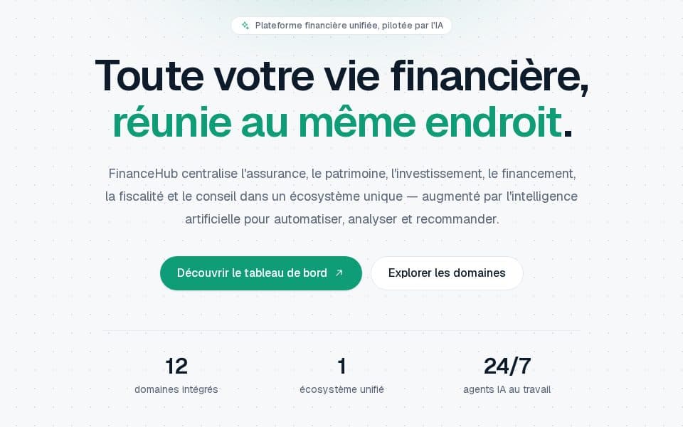 Aperçu de Finance Hub
